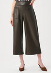 Joseph Ribkoff Leatherette Pull-On Culotte Trousers, Mocha Brown
