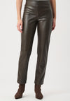 Joseph Ribkoff Bonded Leatherette Straight Trousers, Mocha Brown