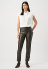 Joseph Ribkoff Bonded Leatherette Straight Trousers, Mocha Brown