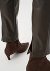 Joseph Ribkoff Bonded Leatherette Straight Trousers, Mocha Brown
