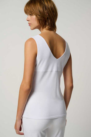 Joseph Ribkoff V Neck Sleeveless Top, White