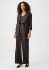 Joseph Ribkoff Pleated Satin Open Blazer, Brown