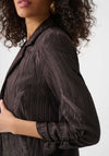 Joseph Ribkoff Pleated Satin Open Blazer, Brown