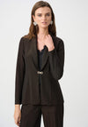 Joseph Ribkoff Sparkle Knit Fitted Blazer, Brown
