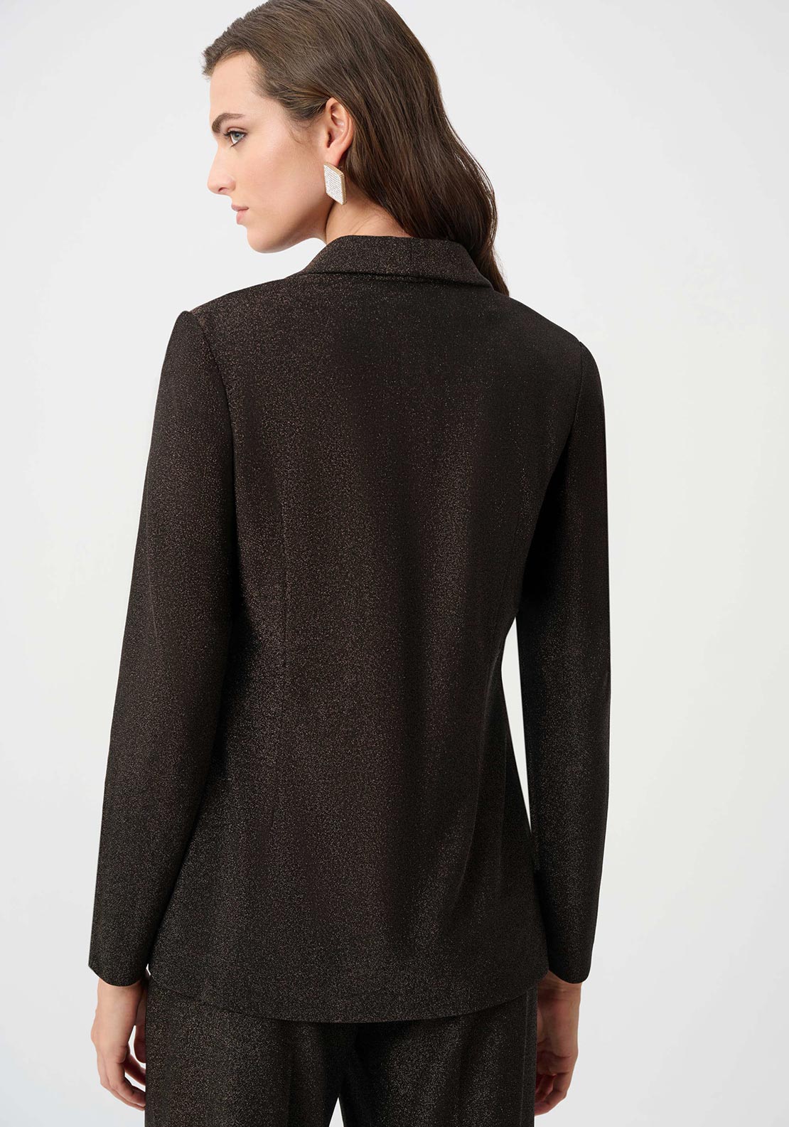 Joseph Ribkoff Sparkle Knit Fitted Blazer, Brown