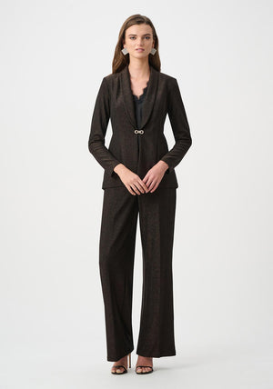 Joseph Ribkoff Sparkle Knit Fitted Blazer, Brown