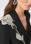 Joseph Ribkoff Rhinestone Appliqué Blazer, Black
