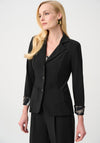Joseph Ribkoff Fitted with Cuff Detail Blazer, Black
