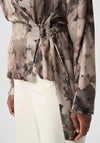 Joseph Ribkoff Abstract Print Wrap Top, Beige Multi