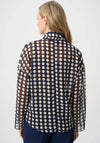 Joseph Ribkoff Geometric Print Tie Detail Blouse, Brown Multi