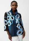 Joseph Ribkoff High Neck Abstract Mesh Blouse, Black Multi