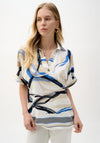 Joseph Ribkoff Abstract Print Oversized Shirt, White Multi