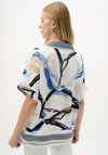 Joseph Ribkoff Abstract Print Oversized Shirt, White Multi
