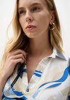 Joseph Ribkoff Abstract Print Oversized Shirt, White Multi