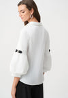 Joseph Ribkoff Fitted with Rhinestone Buttons Blouse, White