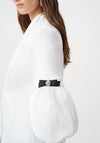 Joseph Ribkoff Fitted with Rhinestone Buttons Blouse, White