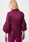 Joseph Ribkoff Fitted with Rhinestone Buttons Blouse, Berry Pink