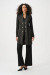 Joseph Ribkoff Lurex Knit Open Cardigan, Black and Gold