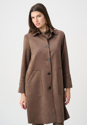 Joseph Ribkoff Scuba Suede Coat, Brown