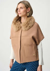 Joseph Ribkoff Sweater Knit with Detachable Collar Coat, Beige