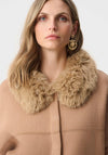 Joseph Ribkoff Sweater Knit with Detachable Collar Coat, Beige