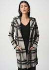 Joseph Ribkoff Plaid Hooded Coat, Taupe Multi