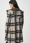 Joseph Ribkoff Plaid Hooded Coat, Taupe Multi