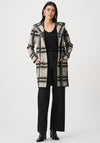 Joseph Ribkoff Plaid Hooded Coat, Taupe Multi