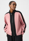 Joseph Ribkoff Colour Block Full Length Zip Jacket, Black and Pink