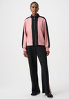 Joseph Ribkoff Colour Block Full Length Zip Jacket, Black and Pink