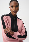Joseph Ribkoff Colour Block Full Length Zip Jacket, Black and Pink