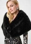 Joseph Ribkoff Faux Fur Cover Up Shawl, Black