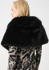 Joseph Ribkoff Faux Fur Cover Up Shawl, Black
