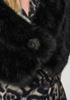 Joseph Ribkoff Faux Fur Cover Up Shawl, Black