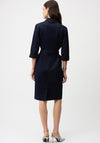 Joseph Ribkoff Half Zip with Belt Denim Dress, Dark Blue