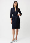 Joseph Ribkoff Half Zip with Belt Denim Dress, Dark Blue