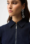 Joseph Ribkoff Half Zip with Belt Denim Dress, Dark Blue