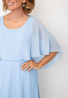 Joseph Ribkoff A-Line With Chiffon Overlay Style Dress, Blue