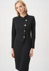 Joseph Ribkoff Scuba Crepe Mock-Neck Sheath Midi Dress, Black