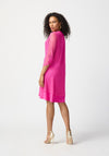 Joseph Ribkoff Mesh Overlay Zip Detail Dress, Ultra Pink