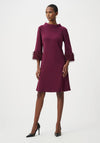 Joseph Ribkoff Frayed Sleeve Midi Dress, Purple