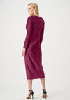 Joseph Ribkoff V-Neck with Knot Detail Midi Dress, Purple