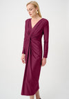 Joseph Ribkoff V-Neck with Knot Detail Midi Dress, Purple