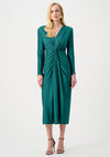 Joseph Ribkoff V-Neck with Knot Detail Midi Dress, Green