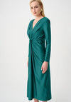 Joseph Ribkoff V-Neck with Knot Detail Midi Dress, Green