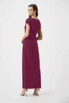 Joseph Ribkoff Scuba Crepe with Rhinestone Piping Midi Dress, Berry Pink