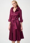 Joseph Ribkoff Lapel Collar Midi Dress, Berry Pink