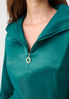 Joseph Ribkoff Lapel Collar Midi Dress, Green