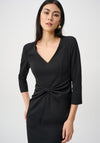 Joseph Ribkoff V-Neck with Knot Detail Midi Dress, Black