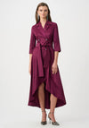 Joseph Ribkoff Taffeta Wrap Midi Dress, Berry Pink